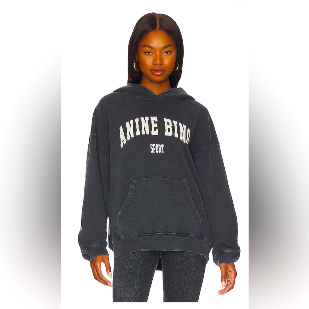 Anine Bing Harvey Sweatshirt - Washed Black S NWT